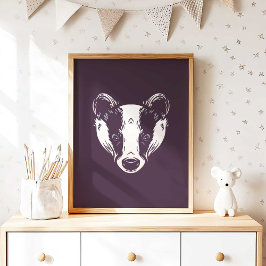 Badger | Badger Forest Animal Wall Print  Poster
