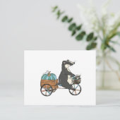 Badger Blue Pumpkin Feiertagspostkarte (Stehend Vorderseite)