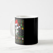 Badger Christmas Lights Funny Santa Ugly Sweaters Kaffeetasse (Vorderseite Links)