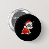 Badger Christmas Lights Santa Costume Cute Animal  Button (Vorne & Hinten)