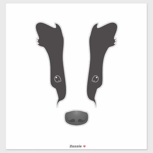 Badger Face-Silhouette Aufkleber (Blatt)