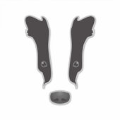 Badger Face-Silhouette Aufkleber (Vorderseite)