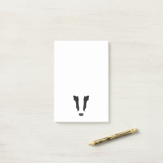 Badger Face-Silhouette Post-it Klebezettel (Auf Schreibtisch)