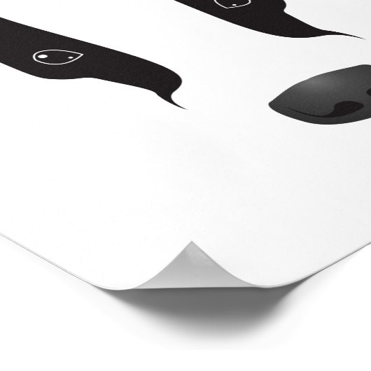 Badger Face Silhouette Poster (Ecke)