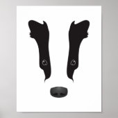 Badger Face Silhouette Poster (Vorne)