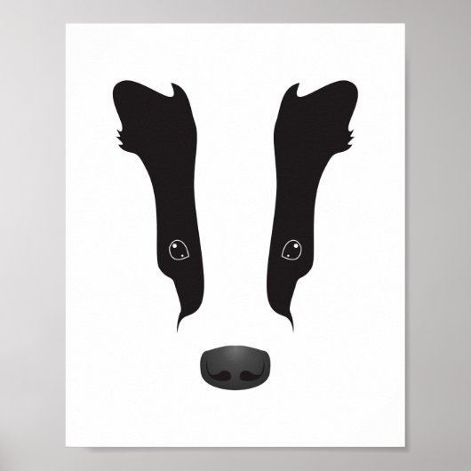 Badger Face Silhouette Poster (Vorne)