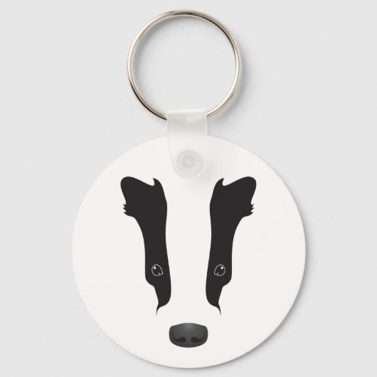 Badger Face-Silhouette Schlüsselanhänger (Vorderseite)