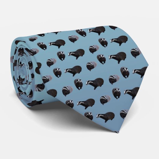 Badger Frenzy Krawatte (Light/Sky Blue) (Gerollt)