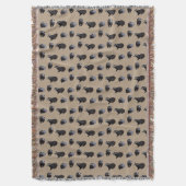 Badger Frenzy Throw Blanket (Beige) Decke (Vorderseite Vertikal)