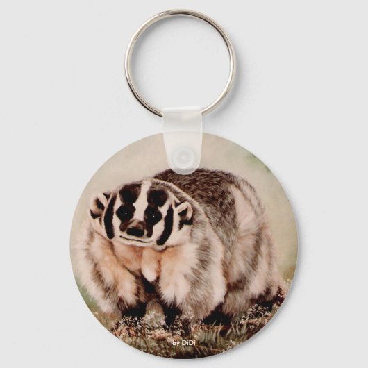Badger, Gemälde von DiDi Schlüsselanhänger (Vorderseite)