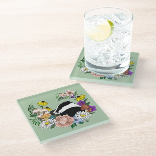 Badger Glasuntersetzer (Schrägansicht)