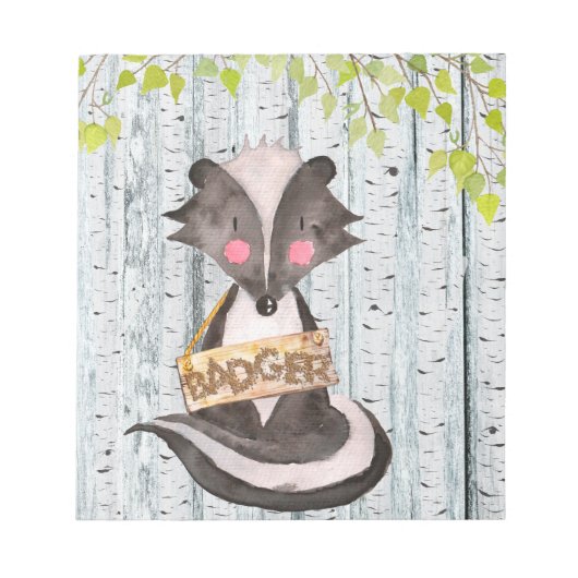Badger- Holzfreunde - Aquarellbilder Notizblock (Vorderseite)