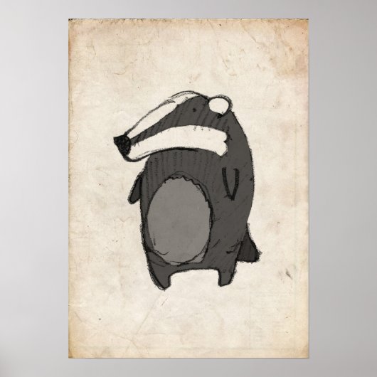 Badger Illustration Poster (Vorne)