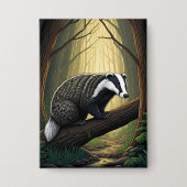 Badger in Enchanted Forest Button (Vorderseite)