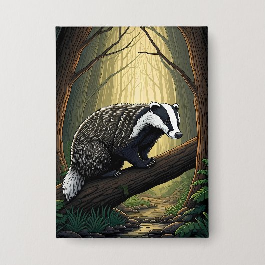 Badger in Enchanted Forest Button (Vorderseite)