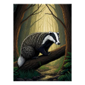 Badger in Enchanted Forest Poster (Vorderseite)