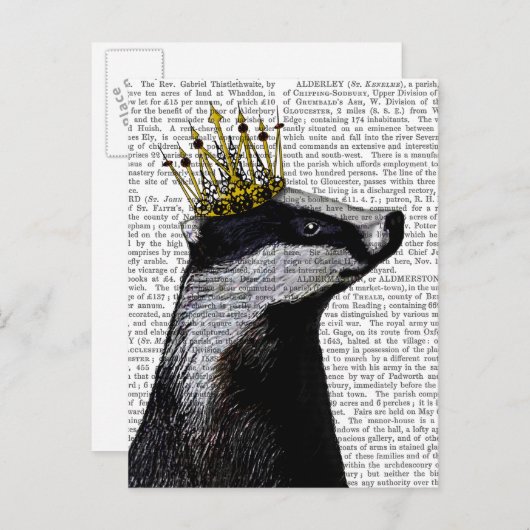 Badger King Postkarte (Vorne/Hinten)