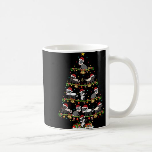 Badger Lights Xmas Santa Badger Christmas Tree T S Kaffeetasse (Rechts)
