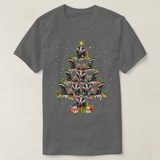 Badger Lover Xmas Lighting Santa Badger Christmas T-Shirt (Design vorne)