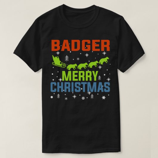 Badger Merry Christmas Gifts Ugly Sweater T-Shirt (Design vorne)