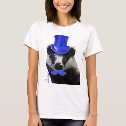 Badger mit Blue Top Hat und Mustache (Vorderseite)