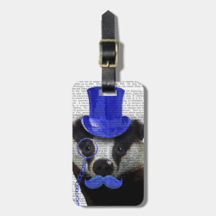 Badger mit Blue Top Hat und Mustache Gepäckanhänger