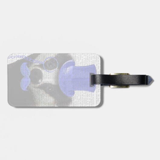 Badger mit Blue Top Hat und Mustache Gepäckanhänger (Rückseite horizontal)