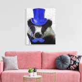 Badger mit Blue Top Hat und Mustache Leinwanddruck (Insitu (Wohnzimmer))