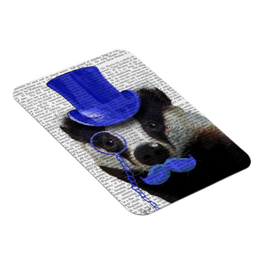 Badger mit Blue Top Hat und Mustache Magnet (Rechte Seite)