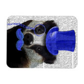 Badger mit Blue Top Hat und Mustache Magnet (Horizontal)
