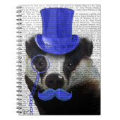Badger mit Blue Top Hat und Mustache Notizblock (Vorderseite)