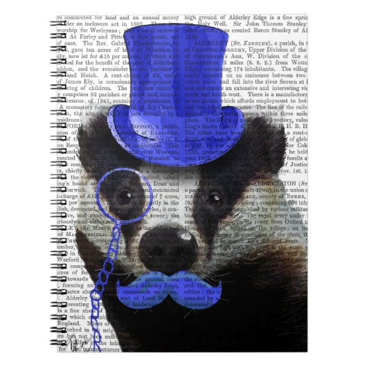 Badger mit Blue Top Hat und Mustache Notizblock (Vorderseite)