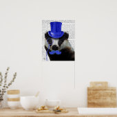 Badger mit Blue Top Hat und Mustache Poster (Küche)