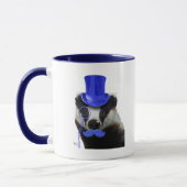 Badger mit Blue Top Hat und Mustache Tasse (Links)