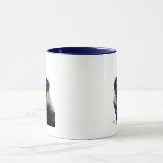 Badger mit Blue Top Hat und Mustache Tasse (Zentrum)