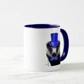Badger mit Blue Top Hat und Mustache Tasse (VorderseiteRechts)