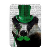Badger mit Grünem Top-Hut und Mustache Magnet (Vertikal)