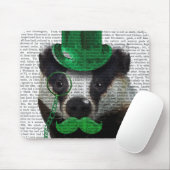 Badger mit Grünem Top-Hut und Mustache Mousepad (Mit Mouse)