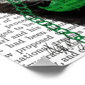 Badger mit Grünem Top-Hut und Mustache Poster (Ecke)