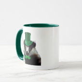 Badger mit Grünem Top-Hut und Mustache Tasse (Vorderseite Links)