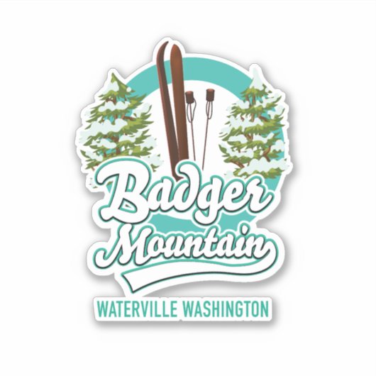 Badger Mountain Waterville Ski Logo Aufkleber (Vorderseite)