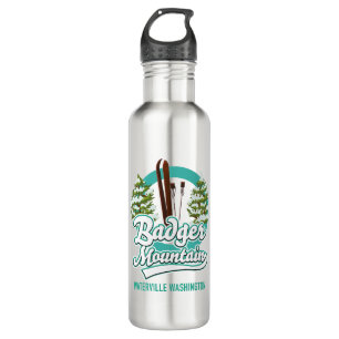 Badger Mountain Waterville Ski Logo Edelstahlflasche