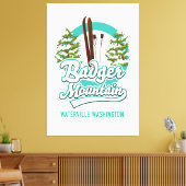 Badger Mountain Waterville Ski Logo Leinwanddruck (Insitu (Wohnzimmer))