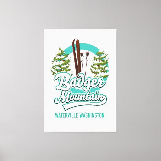 Badger Mountain Waterville Ski Logo Leinwanddruck (Vorderseite)