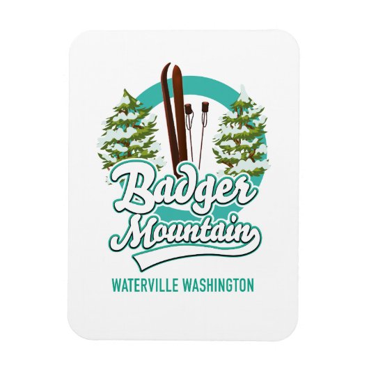 Badger Mountain Waterville Ski Logo Magnet (Vertikal)