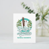 Badger Mountain Waterville Ski Logo Postkarte (Stehend Vorderseite)
