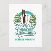 Badger Mountain Waterville Ski Logo Postkarte (Vorderseite)