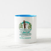 Badger Mountain Waterville Ski Logo Zweifarbige Tasse (Mittel)