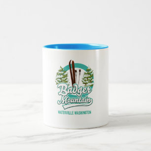 Badger Mountain Waterville Ski Logo Zweifarbige Tasse
