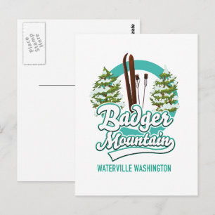 Badger Mountain Waterville Washington Ski-Logo Postkarte